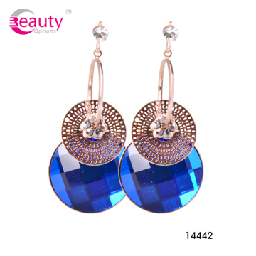 Love of Ocean Made with Elements Rhinestone Blue Dangle Earrings Mother's Gift