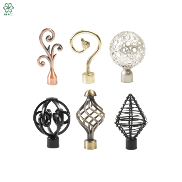 Antique Gold Brass Iron Curtain Rods and Finials