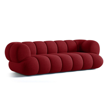 High-Quality Modern L Shape Red Fabric Boucle Sofa Set for Luxury Living Rooms