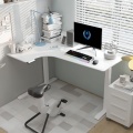 White corner standing desk