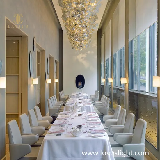 Rectangular large modern hotel banquet hall lighting crystal chandelier luxury