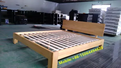Modern strong and hot sale solid wood pine double bed