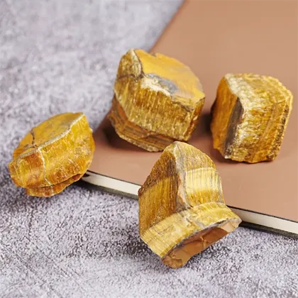 Wholesale Natural Yellow Tiger Eye Stone Reiki Crystal Loose Raw Stone