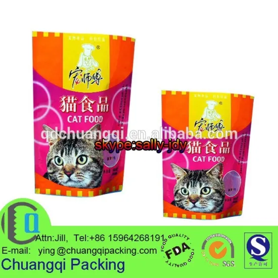100g custom packing plastic bag for pet cat food