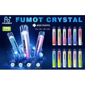 Fumot Crystal 600 Puffs wegwerpvape pod met 20 mg zout