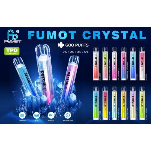 Fumot Crystal 600 퍼프 20mg 소금을 가진 vape 포드