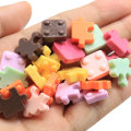 Coloré mignon 100 pièces résine Flatbacks Puzzle blocs en forme de Cabochon artisanat jouets embellissement Cabochon approvisionnement