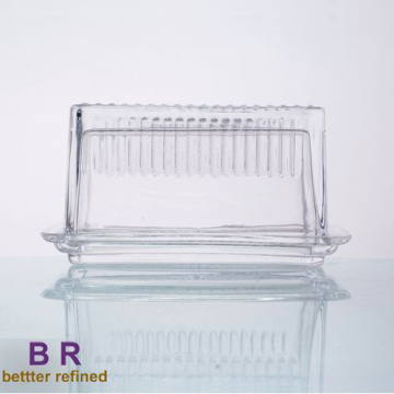 Wholesale Clear Glass Butter Dish With Lid Cover