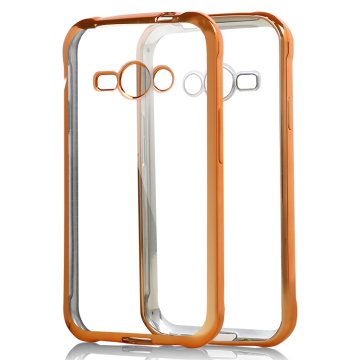 Hot selling transparent tpu cover for samsung galaxy j1 ace electroplating tpu case
