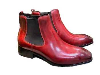 Chelsea Men's And Women's Boots Martin Boots Tide Shoes All-Match Short Boots Leather Spring High-Top Set Feet Leather Shoes