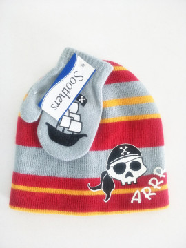 Werbeartikel Custom Design 100 Acryl gestrickte Kinder Mütze / Handschuhe Set