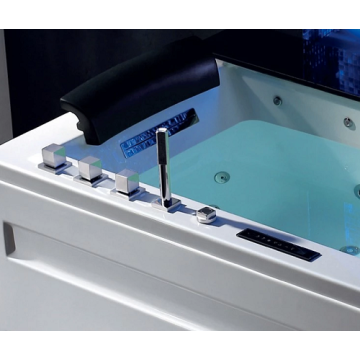 Luxury Acrylic Whirlpool Bathtub with Colorful LED