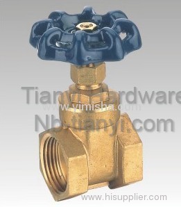 Horizontal Manual Brass Blue Color Handle Two General Formula Hard Seal Gate Valve 