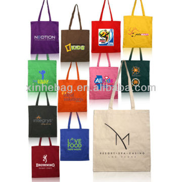 100% Organic cotton shopping bags with colorful