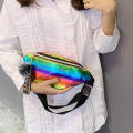 PU Rainbow Metallic Color Sport Waist Bag