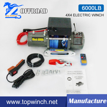 6000LBS DC12V/24V 4X4 Synthetic Rope Winch