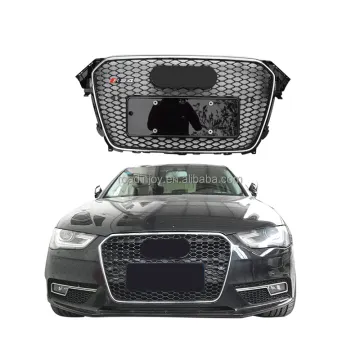 High Quality ABS RS4 Grille for Audi A4 B8.5 A4L - S4 RS4 Front Bumper Grille (Chrome/Black, 2013-2016)