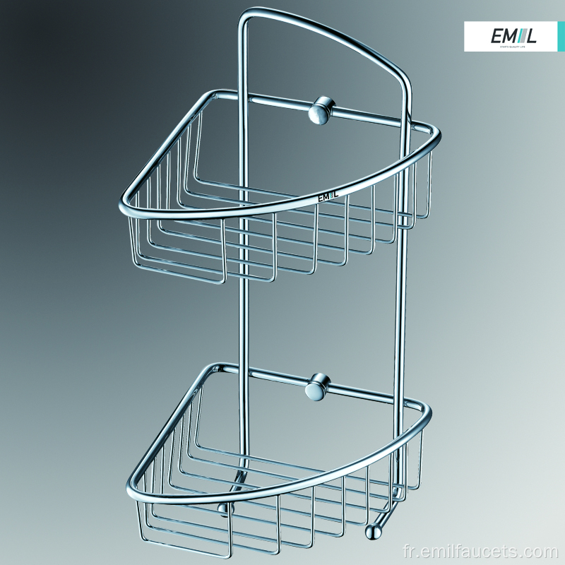 Ensemble de paniers en fil de fil d'accessoires en laiton de salle de bain