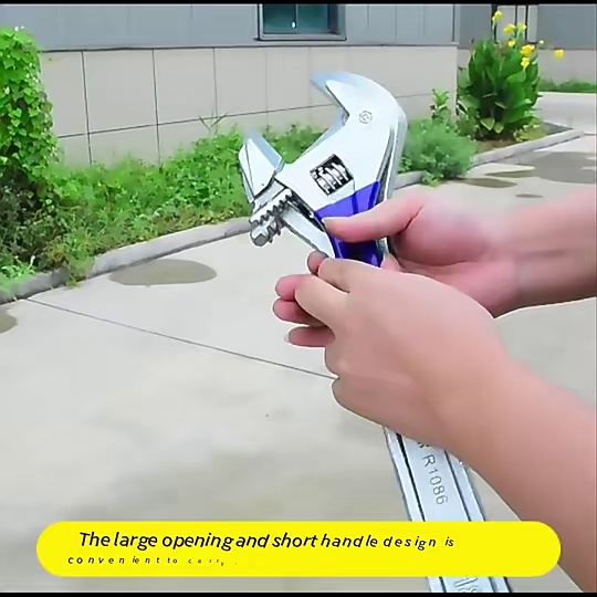 2023 Hot Selling adjustable wrench Short handle bathroom large open adjustable wrench