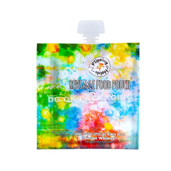 Custom Printed Biodegradable Spout Pouch Leakproof Stand Up Pouch with Spout and Zipper