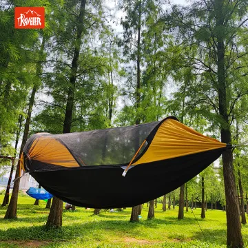 Outdoor Forest Hammock Bed with Silver Coated Shade Cloth for Large Camping