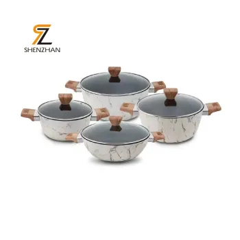 Aluminum Ceramic Non-Stick Soup Pot, Casserole, and Kitchenware Set