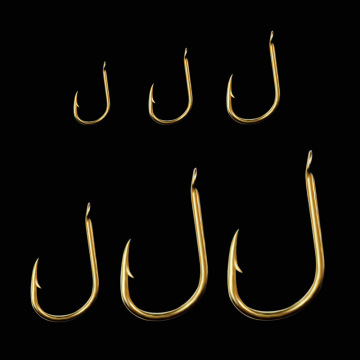 High Carbon Steel Golden Cuff Inner Barbed Fish Hook for Fishing