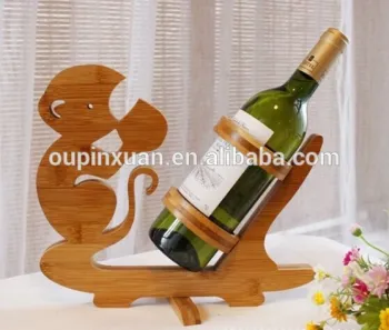 2014 fancy handmade bamboo animal shaped wine bottle rack & holder