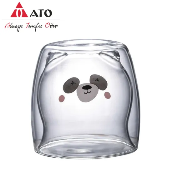 Double Wall Glass Mug Bear Double-layer Glass Mug