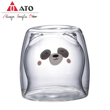 Double Wall Glass Mug Bear Double-layer Glass Mug