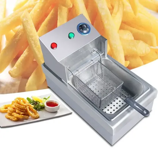 Commercial Electric Countertop French Fries Induction Deep Fryer with 1 Removable Baskets for Restaurant Fast Food Bar