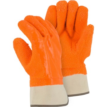 PVC winter gloves with chips safety cuff