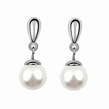 Pearl Earrings, Made of Swarovski Element