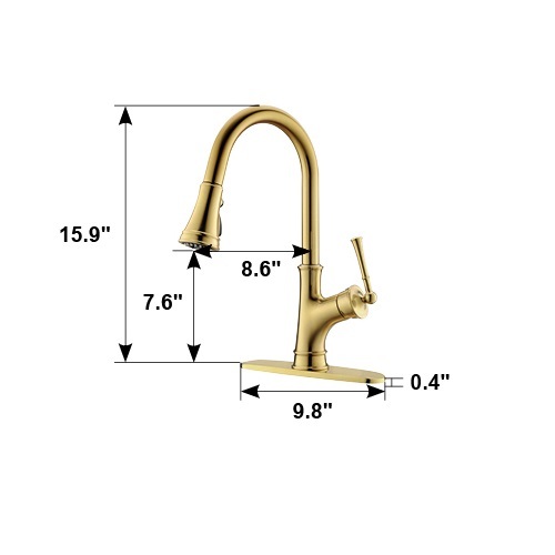 Brass Bathroom Faucets Stainless Steel Faucet Golden Finish Modern Design Supplier