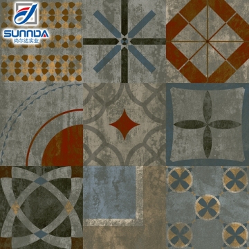 Sunnda vintage brown rustic foshan tile rust colored floor tile