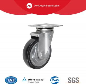 2.5"Janpanese Heavy duty Zinc Coating Top Plate No-Brake Rubber Double Ball Bearing Caster Wheel