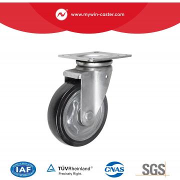 2.5"Janpanese Heavy duty Zinc Coating Top Plate No-Brake Rubber Double Ball Bearing Caster Wheel