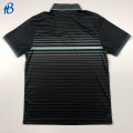 black with light cyan stripes uniform polo shirts