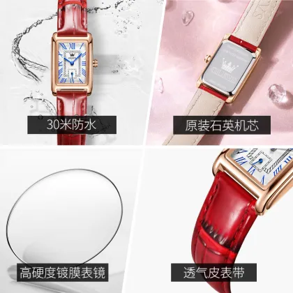 OLEVS 6625 Square Watch: A Stylish Quartz Watch Set for Women with Bracelets - Perfect Gift Idea