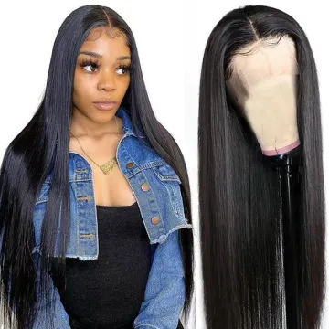 Hot Sale 100% Virgin Remy Human Hair Natural Hairline Hand Tied 13*4 Front Swiss Lace Wig With Baby Hair Annione Warehouse