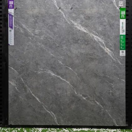 High Gloss Kajaria Grey Marble Finish Porcelain Bedroom Floor Tiles 750x1500mm