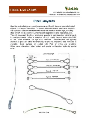 Loop to Loop Wire Rope Lanyards