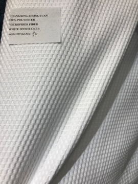 Polyester Seersucker White Microfiber Fabrics