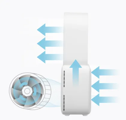 Desktop Rechargeable Bladeless Heater: Small Air Heater for Rooms, Offices, and Bathrooms