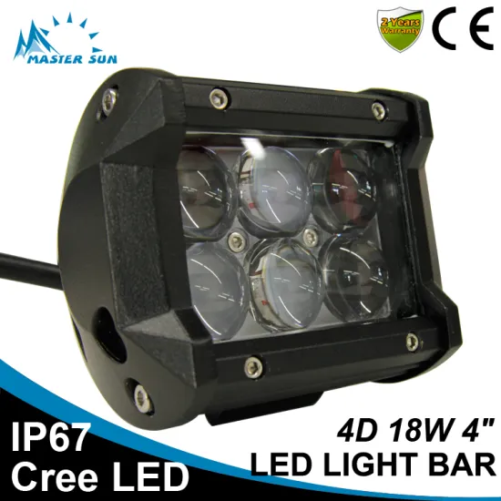 Waterproof 4D 4inch 18w led tractor work light car led light bar off road led light bar