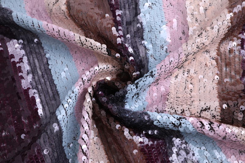 Multicolor Spangle Embroidery Fabric