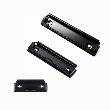 Black Metal Flat Clip with Plastic Corner for Office - Electrophoresis Finish