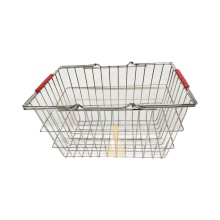 Supermarket Chrome Plated Iron Wire Shopping Basket