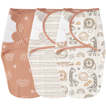 Brown Zoo Collection Baby Swaddle Blanket - All-Year Comfort for Newborns and Toddlers