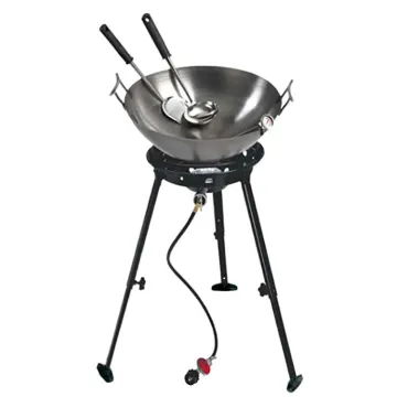 Hot Sale Outdoor Cookware Carbon Steel Wok Set with Propane Burner